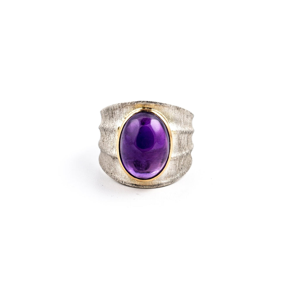 
                      
                        Amethyst Bamboo Ring - Kingdom Jewelry
                      
                    