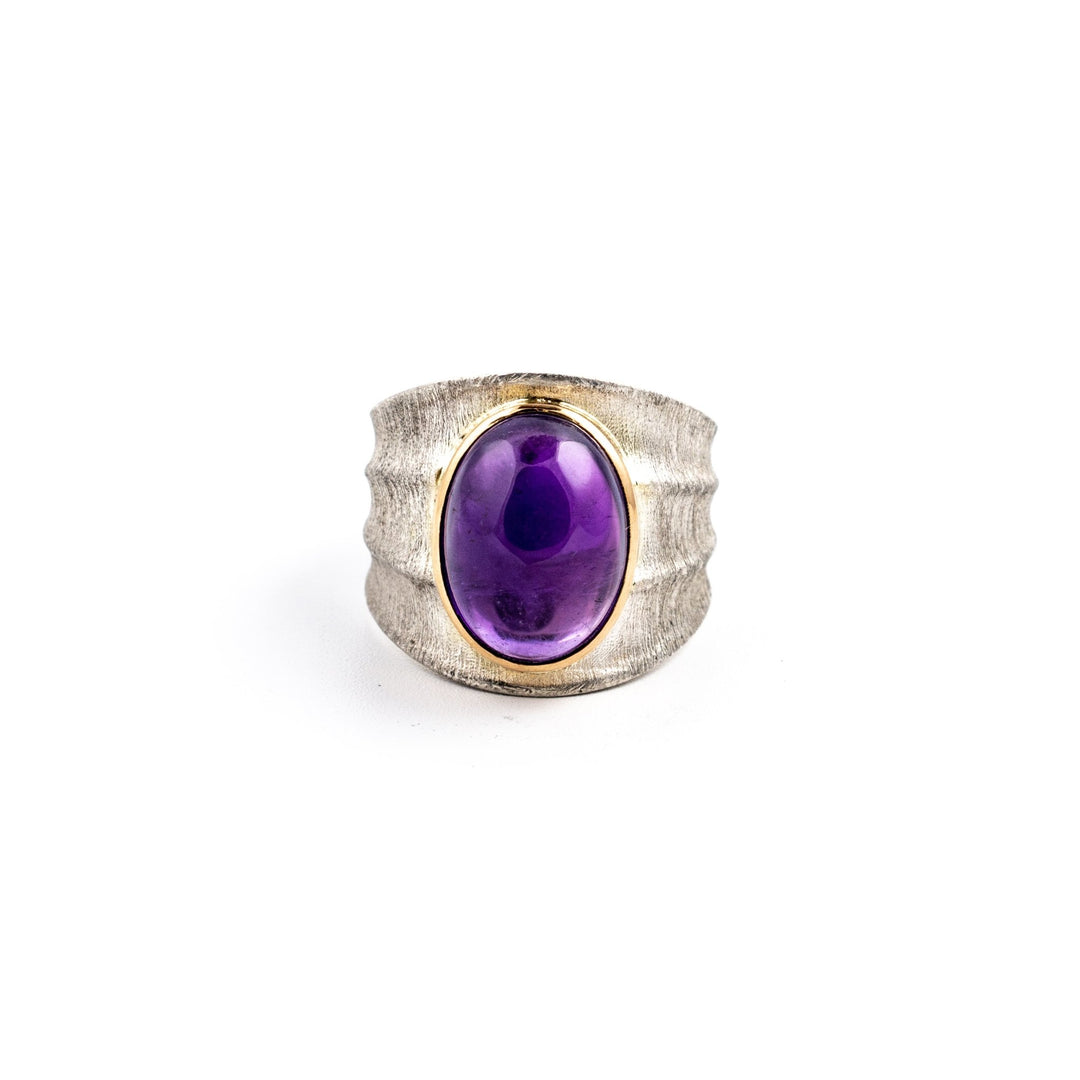 Amethyst Bamboo Ring - Kingdom Jewelry