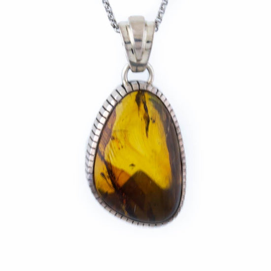 Angular Chiapas Amber Pendant - Kingdom Jewelry