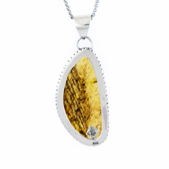 Angular Streaked Amber Pendant - Kingdom Jewelry