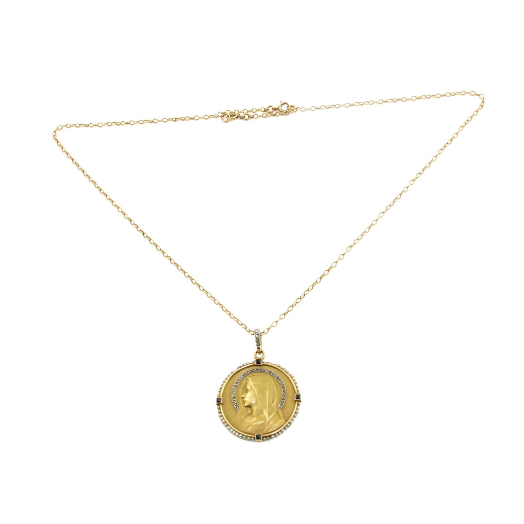Antique Mary Magdalene 18k Pendant - Kingdom Jewelry