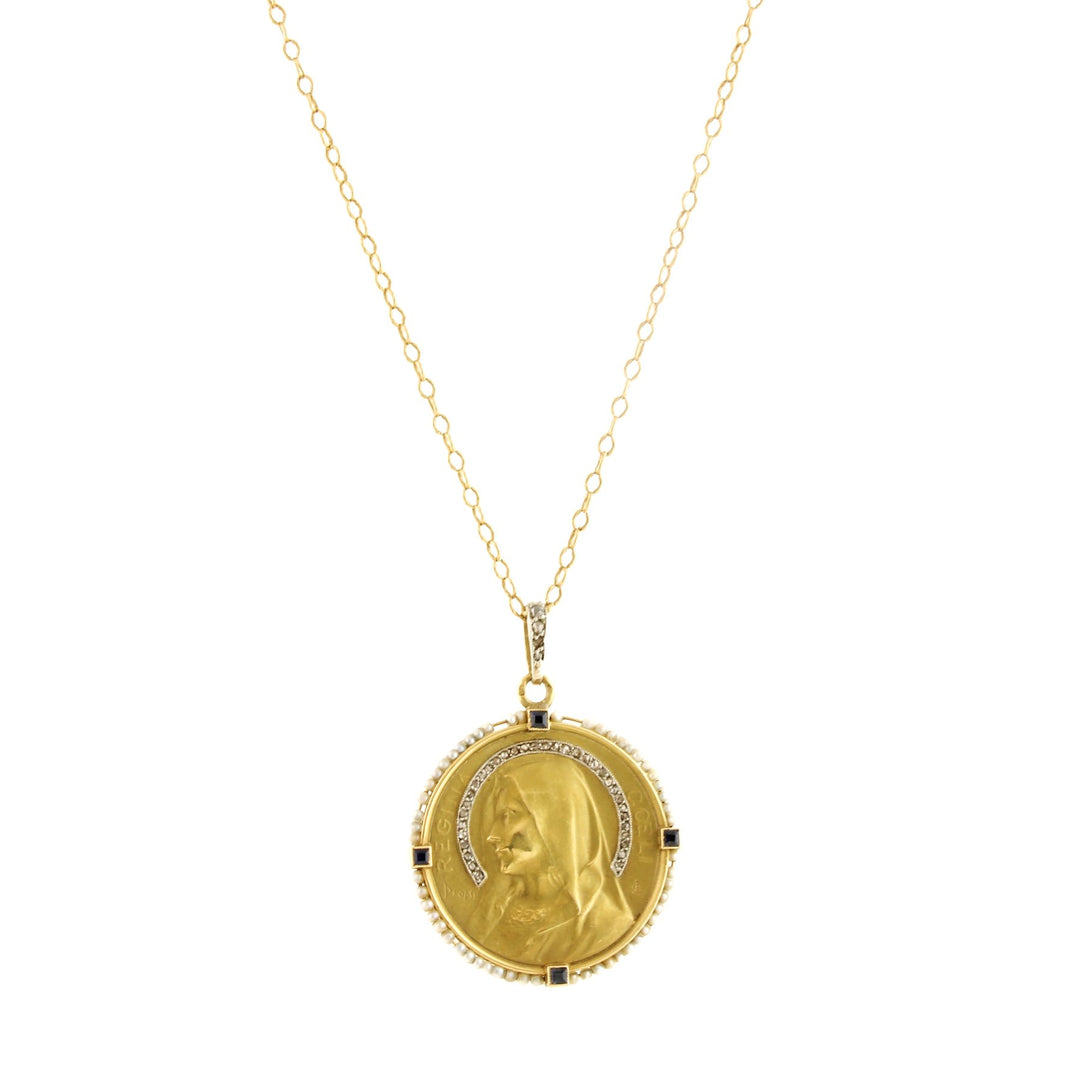 Antique Mary Magdalene 18k Pendant - Kingdom Jewelry