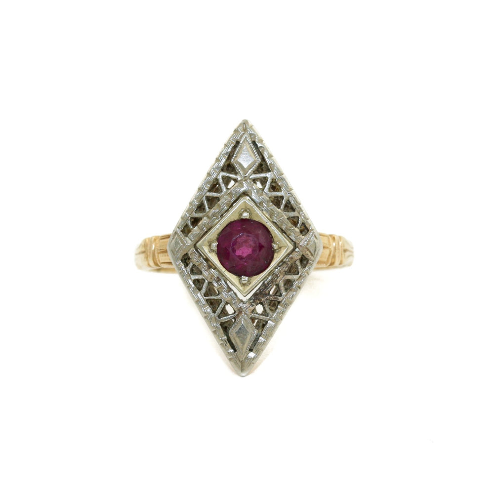 
                      
                        Antique Two-Toned Ruby 14k Gold Ring 4.5 - Kingdom Jewelry
                      
                    