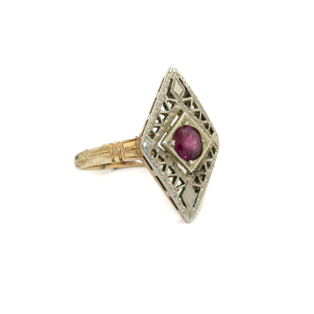 
                      
                        Antique Two-Toned Ruby 14k Gold Ring 4.5 - Kingdom Jewelry
                      
                    