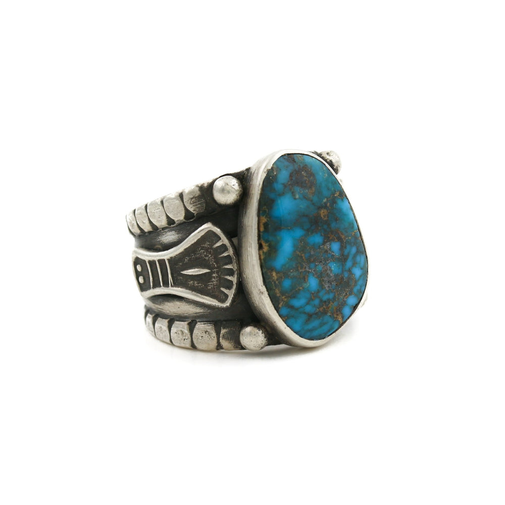 
                      
                        Apache Turquoise x Silver Navajo Ring - Kingdom Jewelry
                      
                    