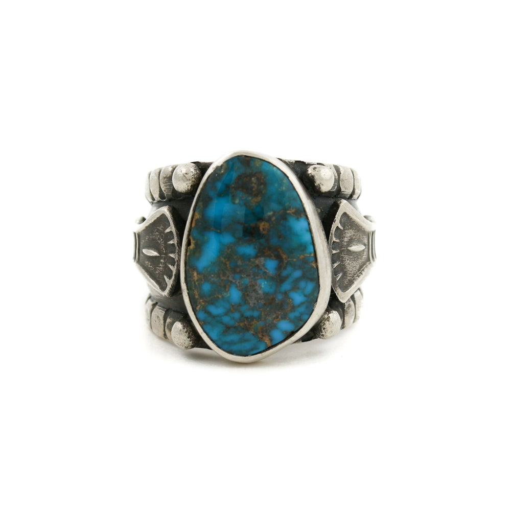 
                      
                        Apache Turquoise x Silver Navajo Ring - Kingdom Jewelry
                      
                    