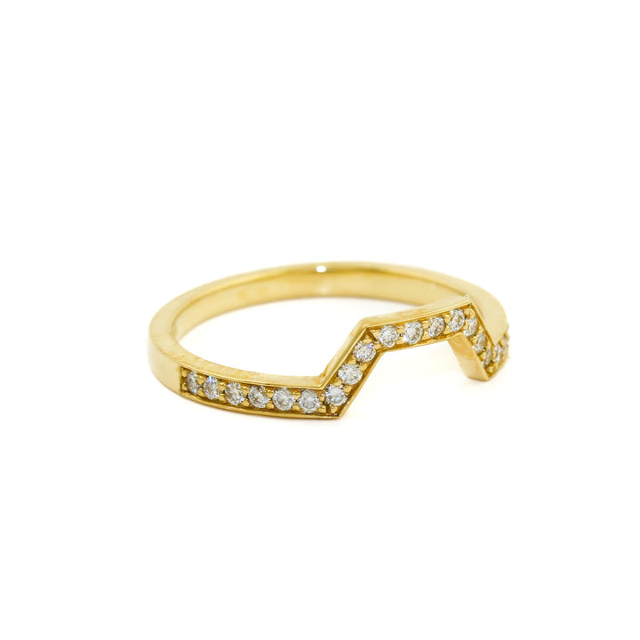 Arched 14k Gold x Pave Diamond Eternity Band - Kingdom Jewelry