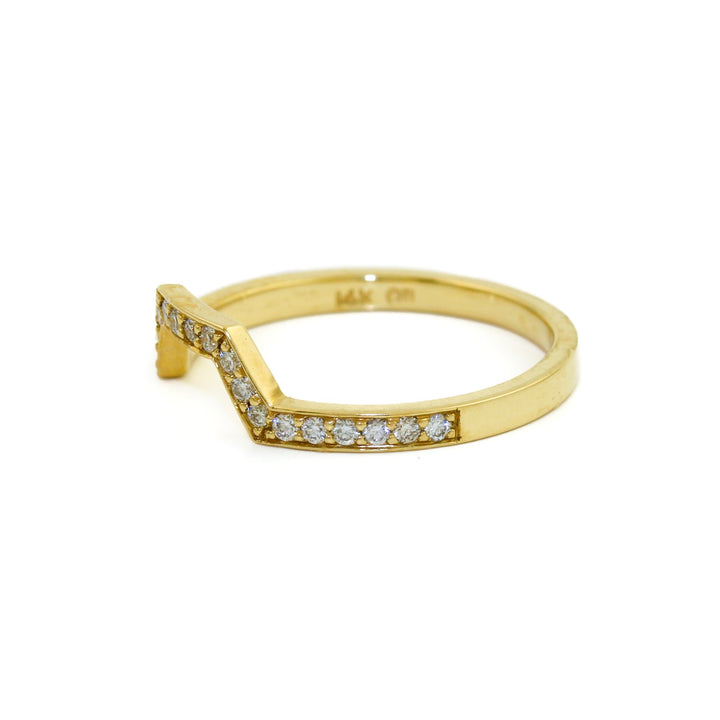 Arched 14k Gold x Pave Diamond Eternity Band - Kingdom Jewelry