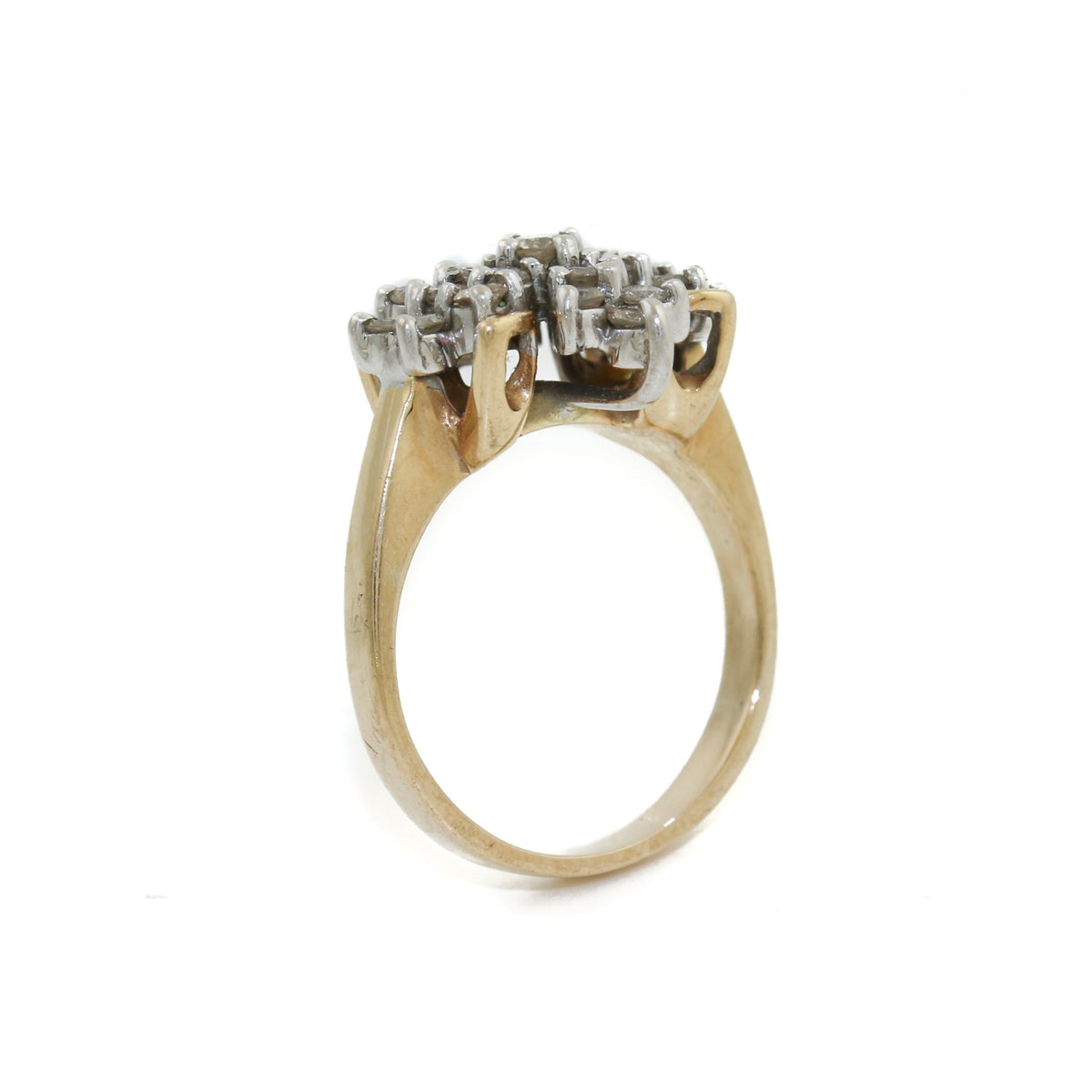 Art Deco Diamond Clover Ring x 14k Gold - Kingdom Jewelry