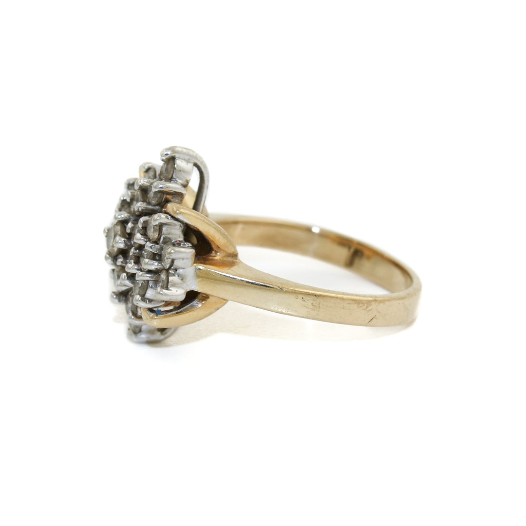 Art Deco Diamond Clover Ring x 14k Gold - Kingdom Jewelry