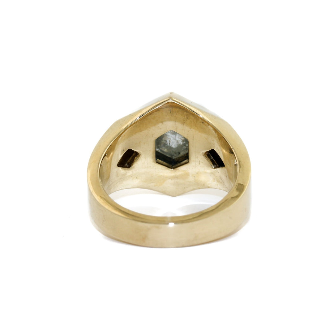 Art Deco Mans Ring x Salt & Pepper Diamond - Kingdom Jewelry