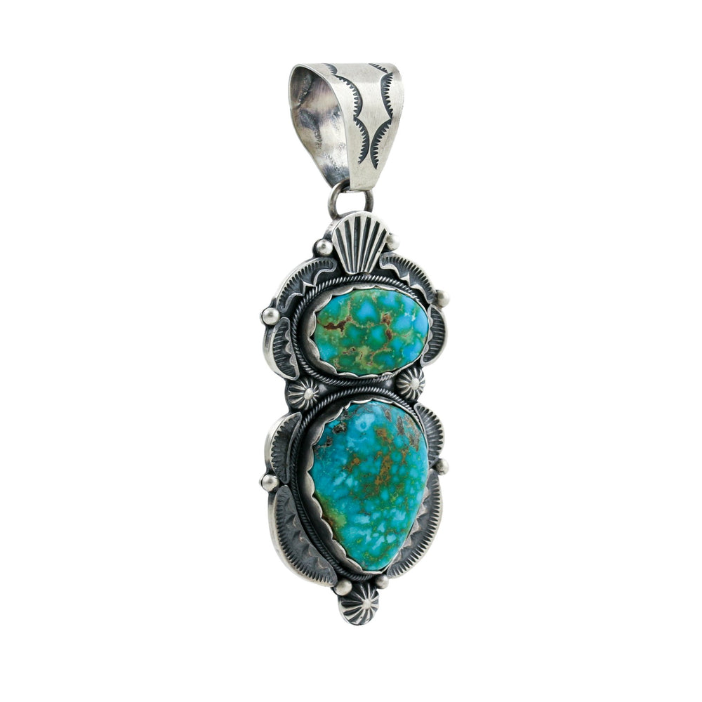 
                      
                        Artisan Navajo x Sonoran Gold Turquoise Pendant by Ray Bennett - Kingdom Jewelry
                      
                    