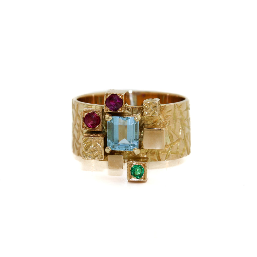 
                      
                        Astounding 18K Gold x Multi-Stone Geometric Ring - Kingdom Jewelry
                      
                    