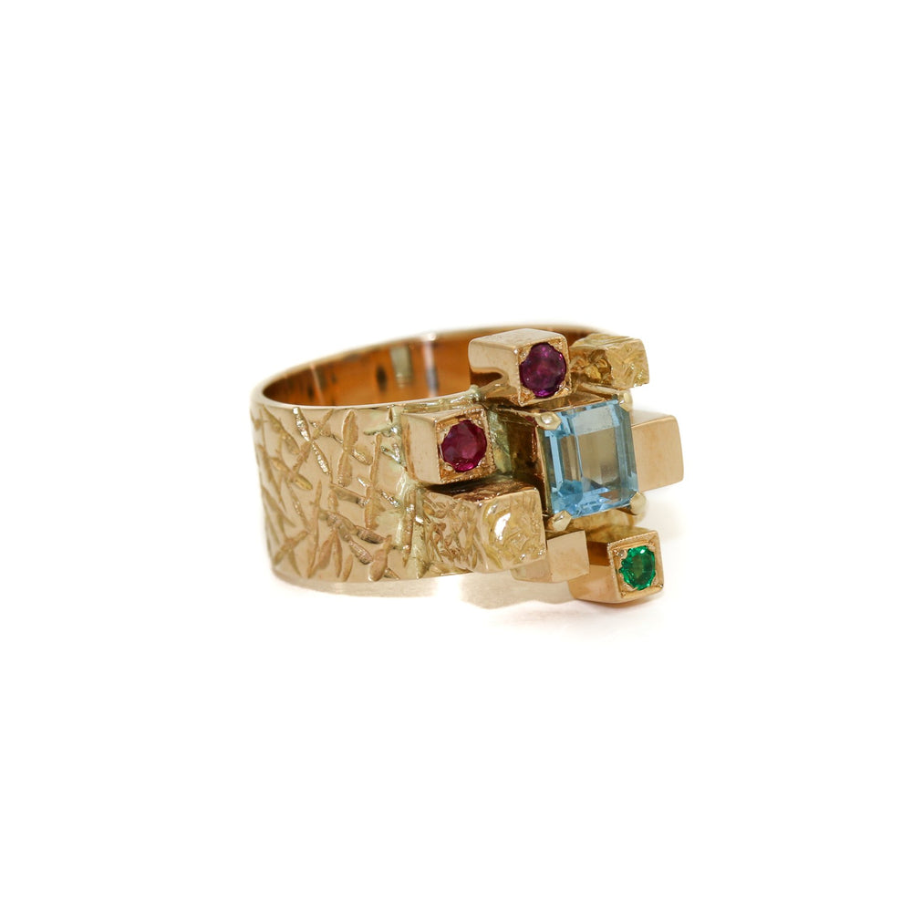 
                      
                        Astounding 18K Gold x Multi-Stone Geometric Ring - Kingdom Jewelry
                      
                    