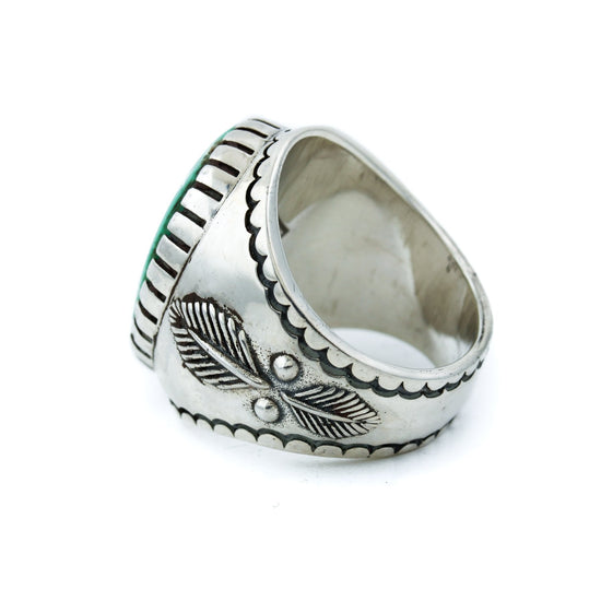Australian Varascite "Shiso Leaf" Ring - Kingdom Jewelry