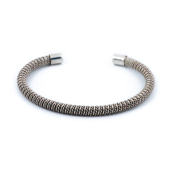 Balinese Sterling Silver Coiled Bangle Bracelet - Kingdom Jewelry