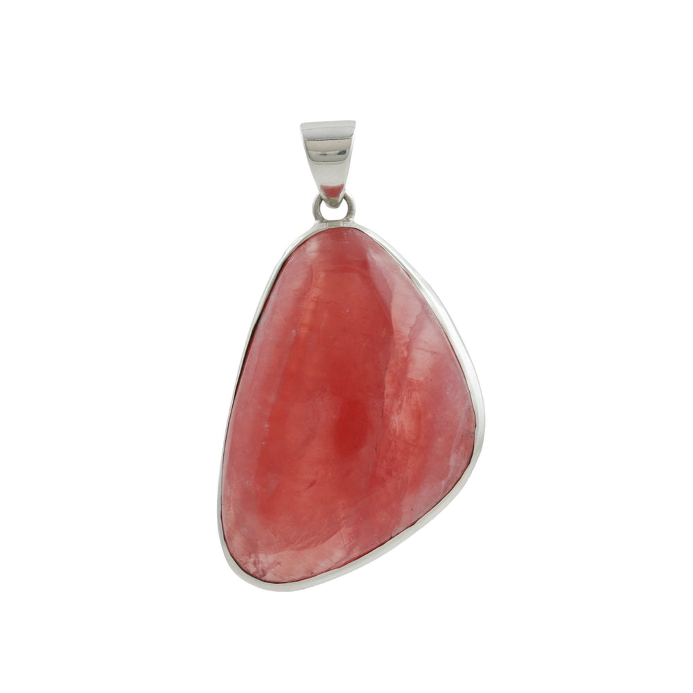 Beguiling Asymmetric Rhodochrosite x Silver Pendant - Kingdom Jewelry