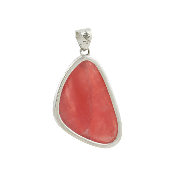 Beguiling Asymmetric Rhodochrosite x Silver Pendant - Kingdom Jewelry