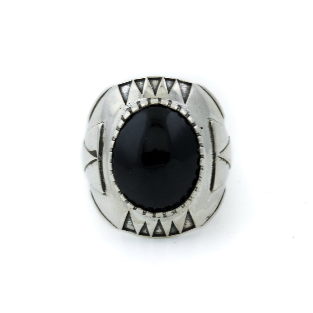 Black Jade "Delta" Ring - Kingdom Jewelry