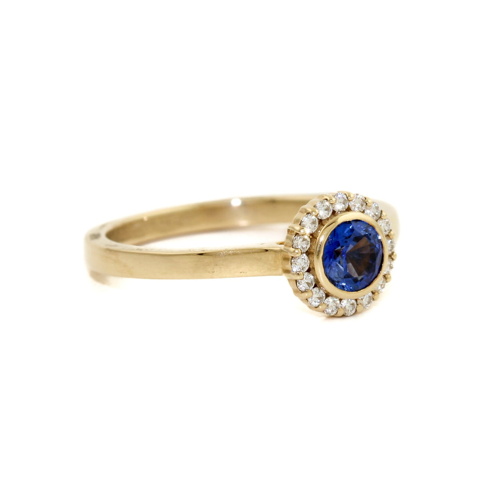 
                      
                        Blue Sapphire Halo Ring - Kingdom Jewelry
                      
                    