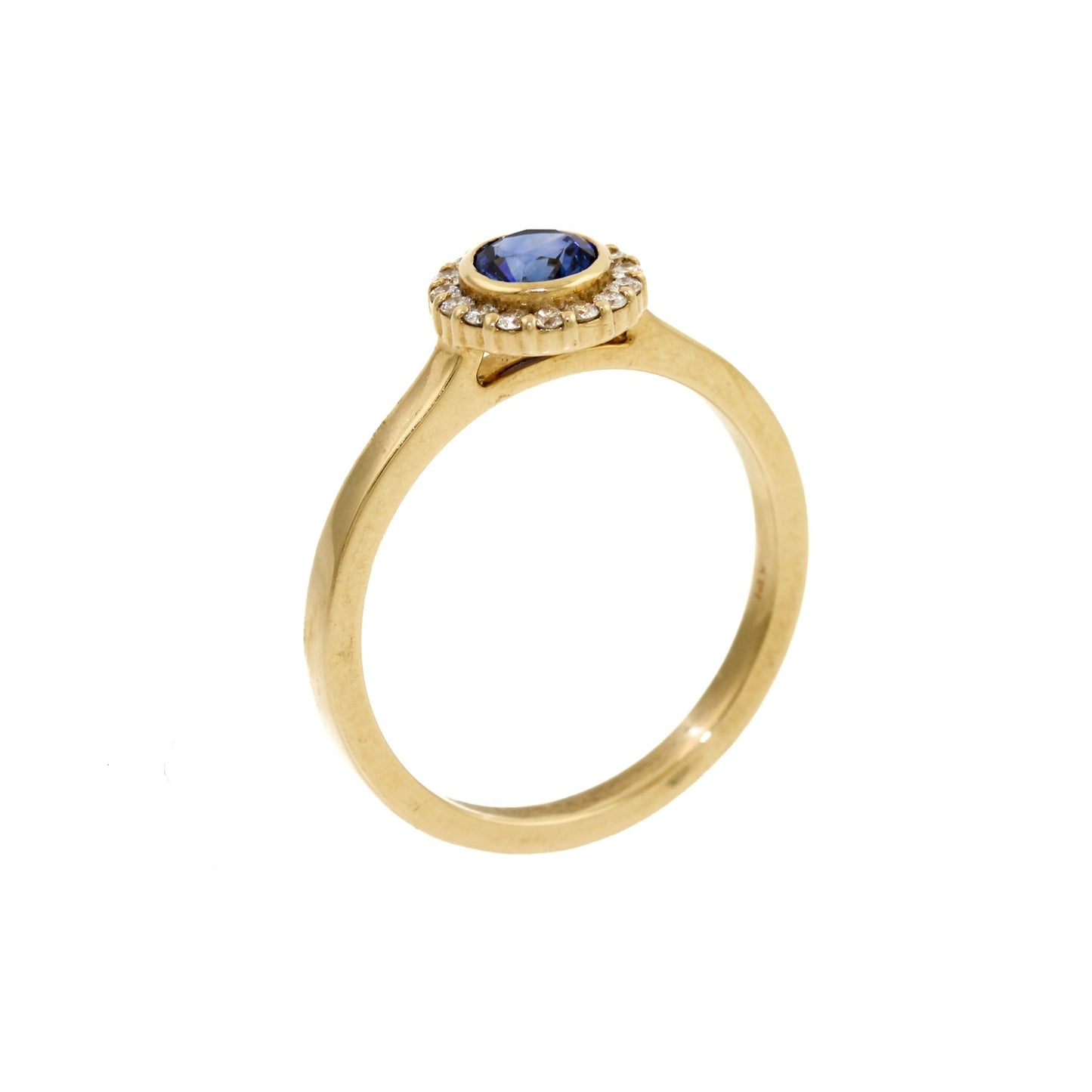 Blue Sapphire Halo Ring - Kingdom Jewelry