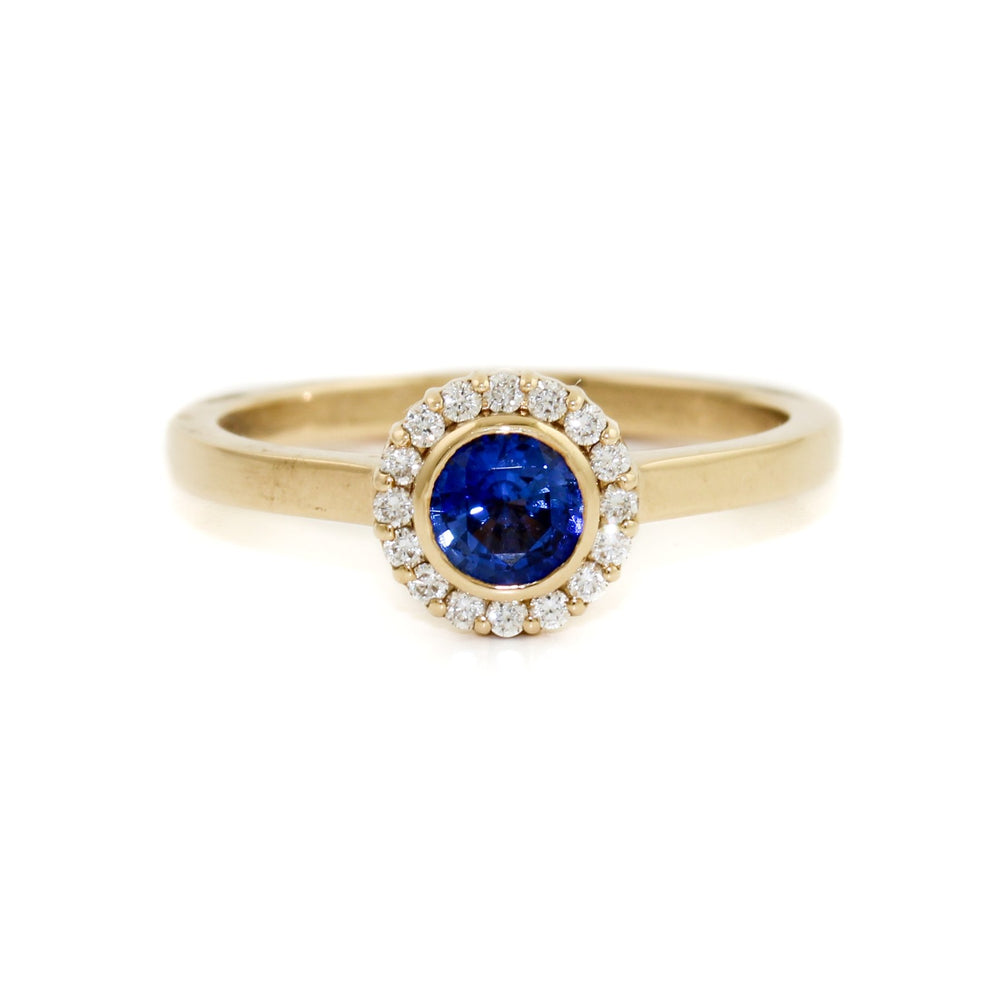 
                      
                        Blue Sapphire Halo Ring - Kingdom Jewelry
                      
                    