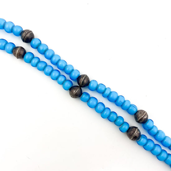 Blue Trade Beaded Necklace - Kingdom Jewelry