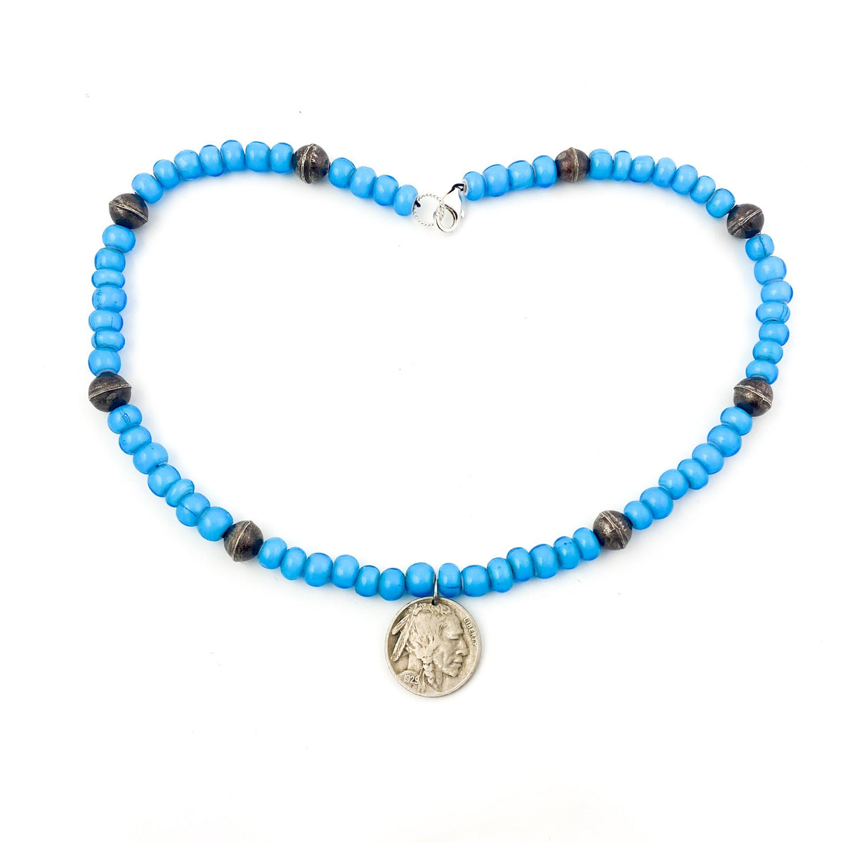 Blue Trade Beaded Necklace - Kingdom Jewelry