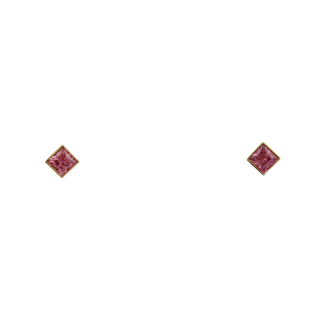 Blushing 14k Padparadscha Sapphire Studs - Kingdom Jewelry