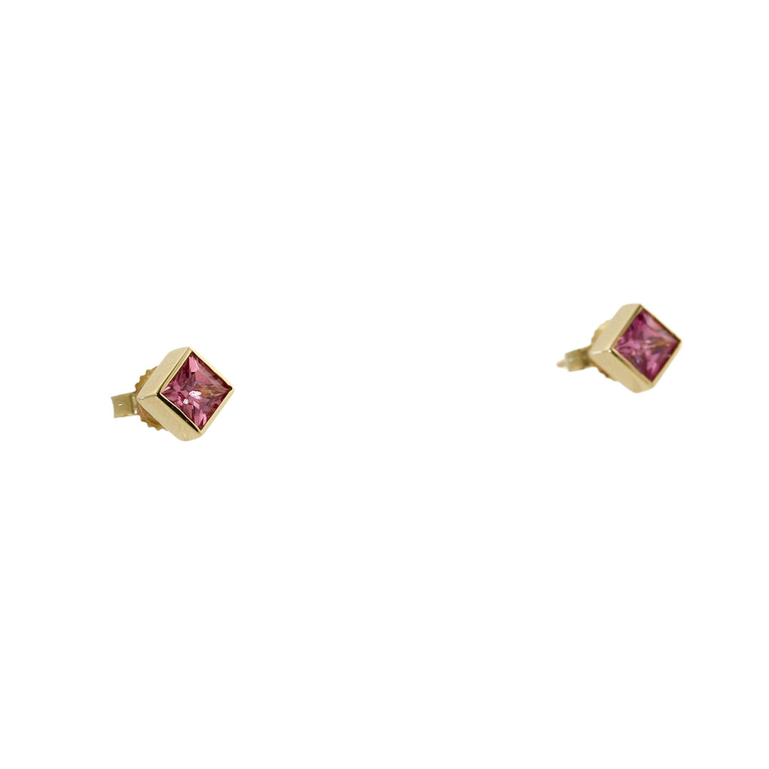 Blushing 14k Padparadscha Sapphire Studs - Kingdom Jewelry