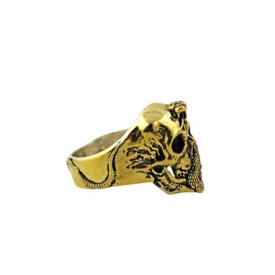 Brass "Jake" Skull Ring - Kingdom Jewelry