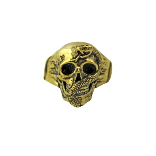 Brass "Jake" Skull Ring - Kingdom Jewelry