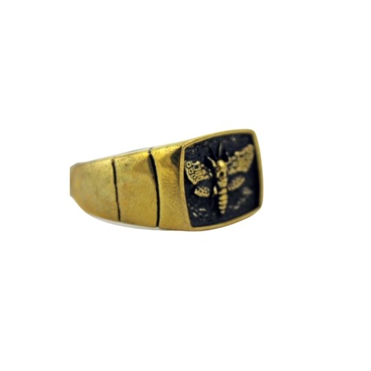 Brass Moth Signet Ring - Kingdom Jewelry