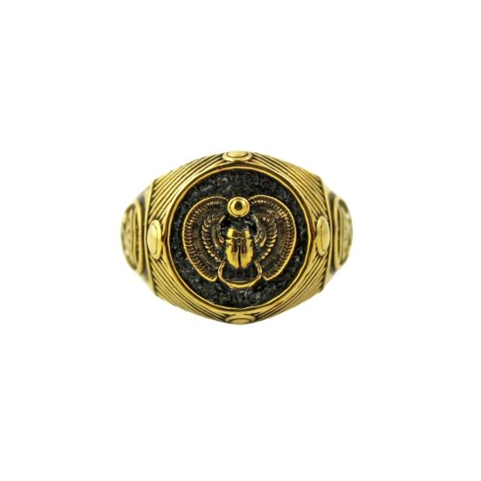 Load image into Gallery viewer, Brass Scarab Ring - Kingdom Jewelry
