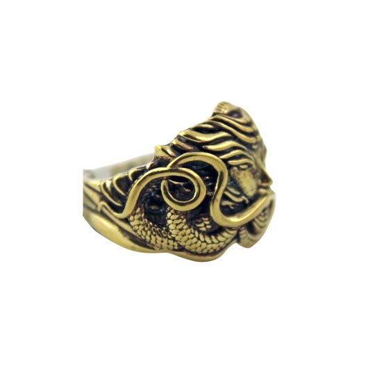 Brass "Serpent Queen Medusa" Ring - Kingdom Jewelry