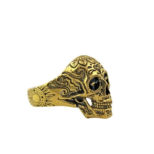 Brass "Sugarman" Skull Ring - Kingdom Jewelry
