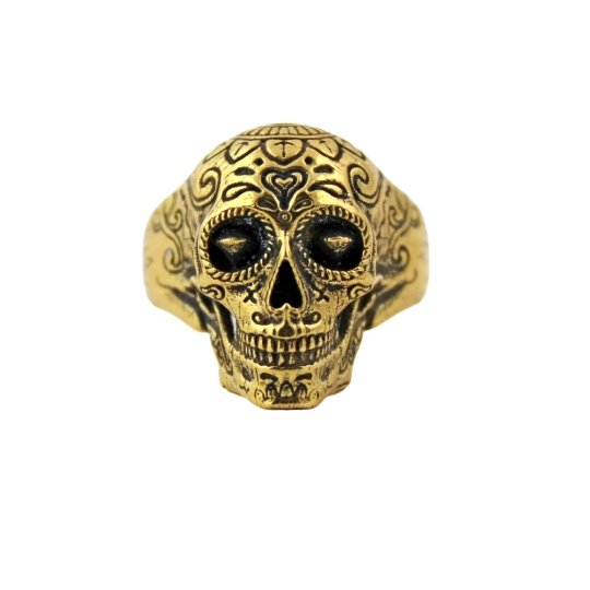 Brass "Sugarman" Skull Ring - Kingdom Jewelry