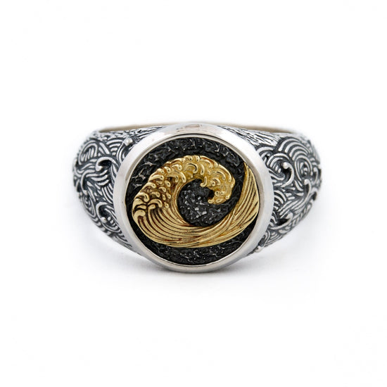 Brass "Wave" Signet Ring - Kingdom Jewelry