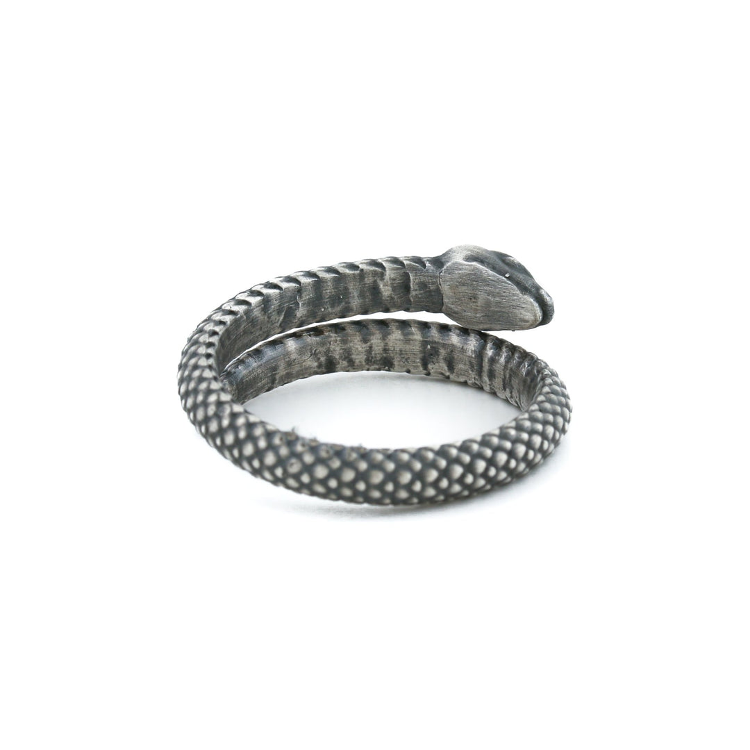 Brushed Silver x "Sleeping Ouroboros" Ring - Kingdom Jewelry