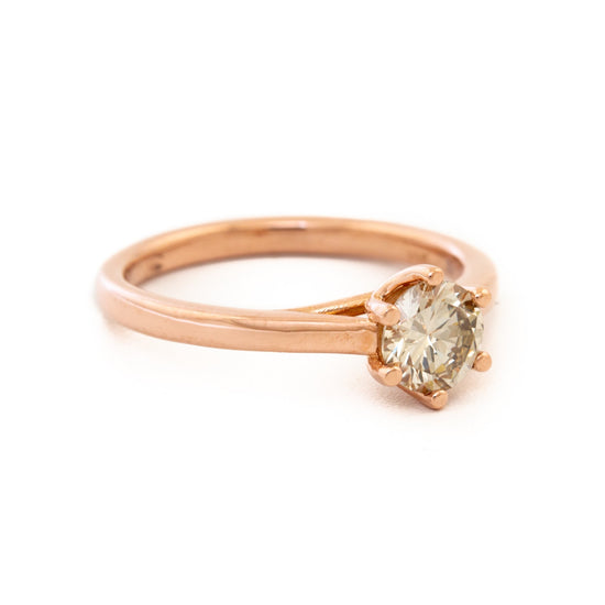 Champagne Diamond Solitaire Ring - Kingdom Jewelry