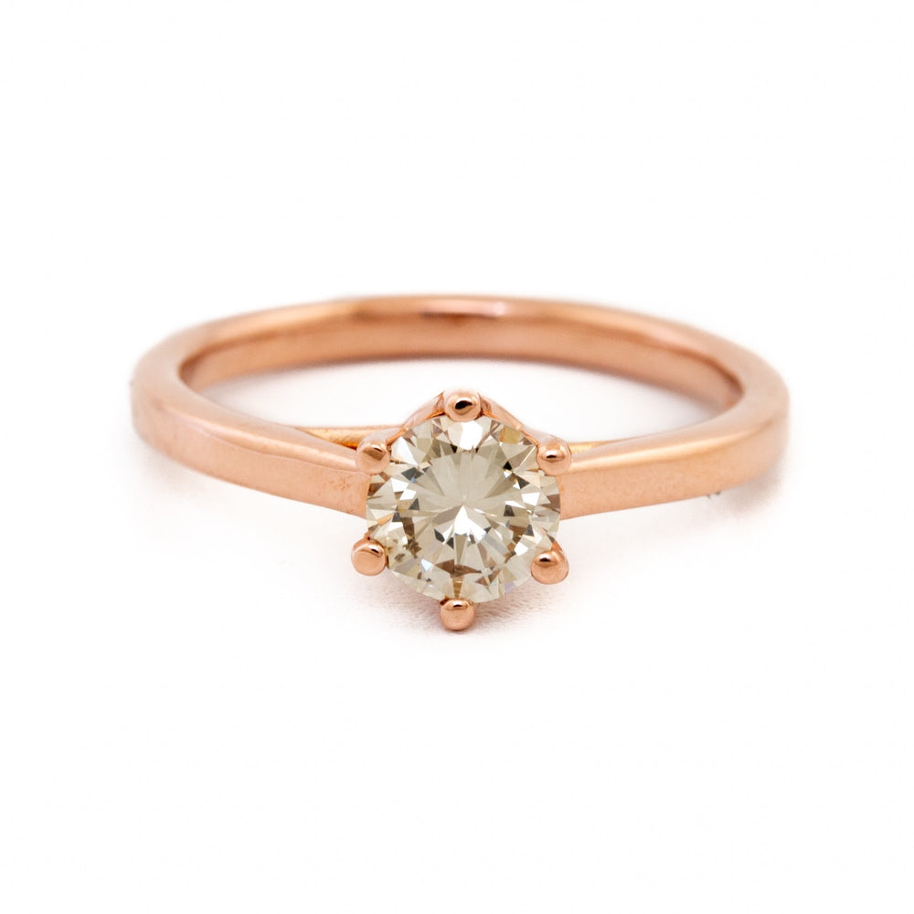 
                      
                        Champagne Diamond Solitaire Ring - Kingdom Jewelry
                      
                    