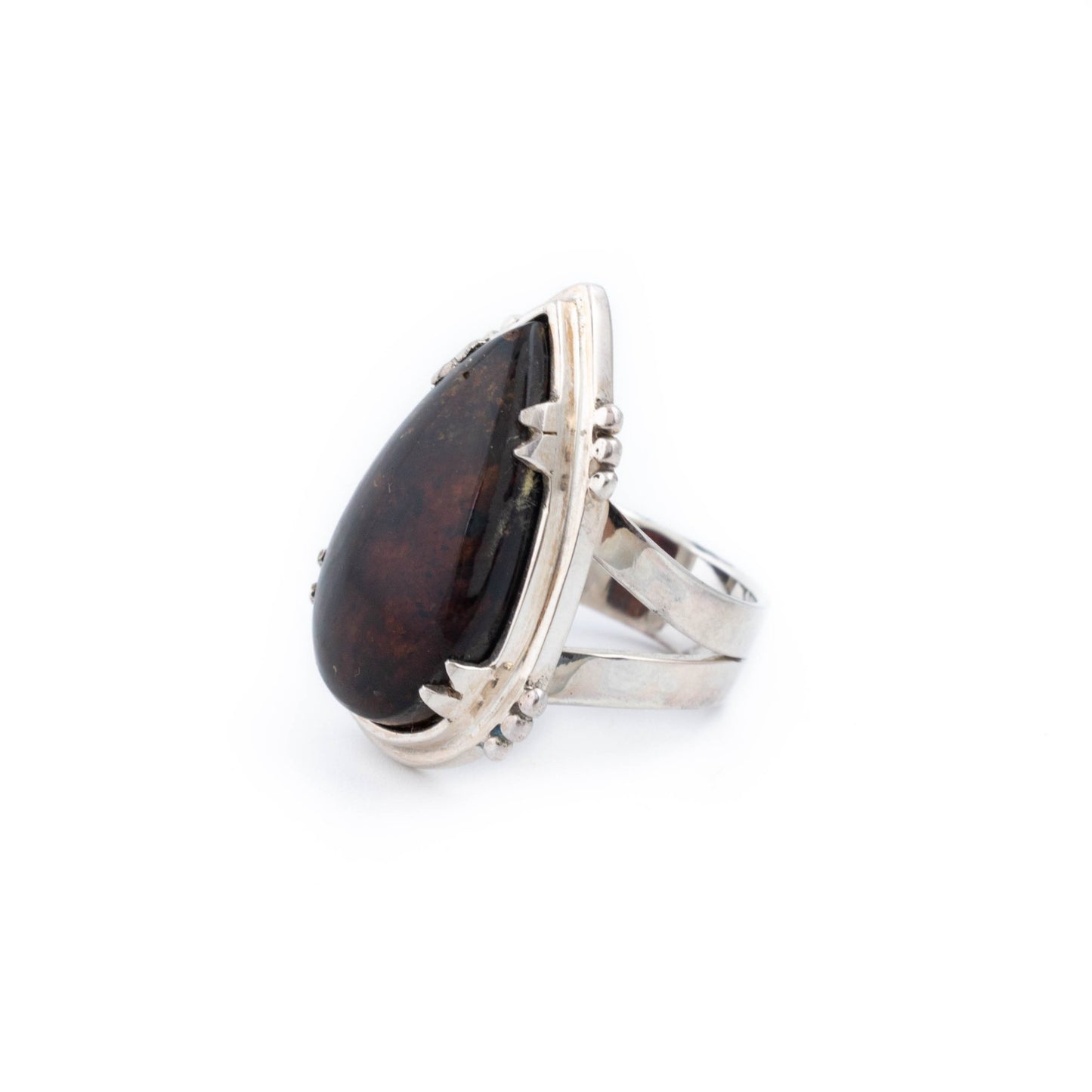 Chiapas Amber Teardrop Ring - Kingdom Jewelry