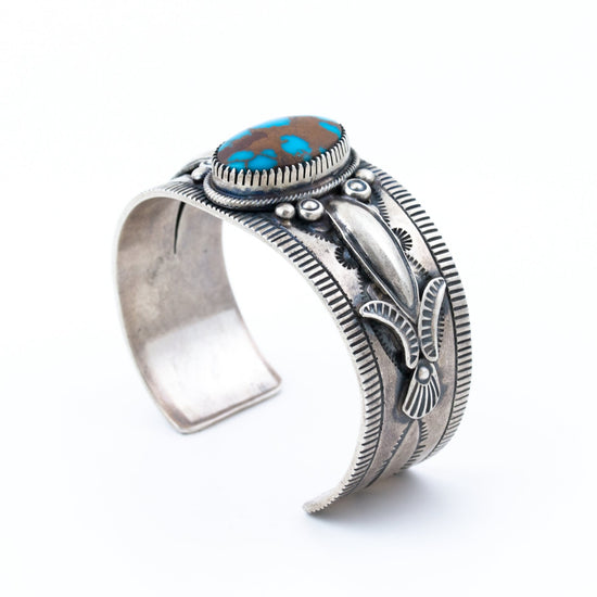 Load image into Gallery viewer, Chocolatey Egyptian Turquoise Cuff - Kingdom Jewelry
