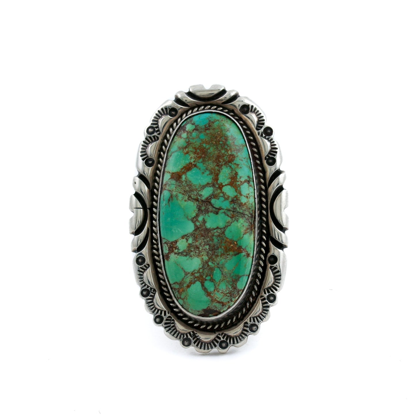 Chunky Turquoise Navajo Silver Ring - Kingdom Jewelry