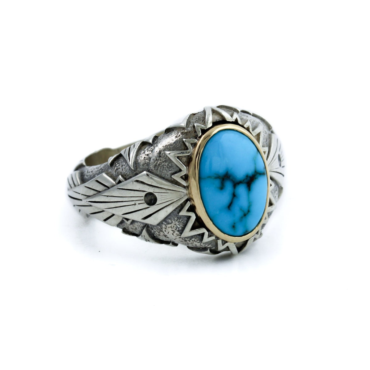 "Cimmerian Sun" Ring w/ Egyptian Turquoise - Kingdom Jewelry