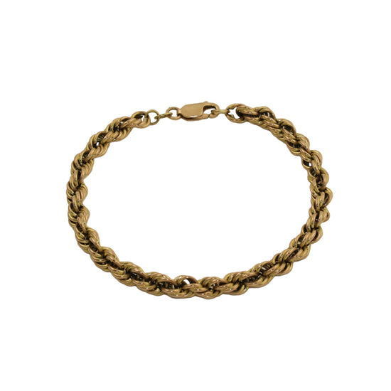 Classic 14k Gold x 6mm Rope Braid Chain Bracelet - Kingdom Jewelry