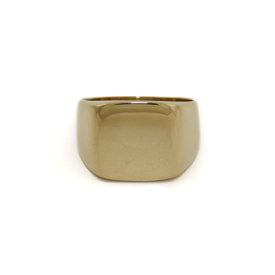 Classic 14k Gold x Blank Square Signet Ring - Kingdom Jewelry