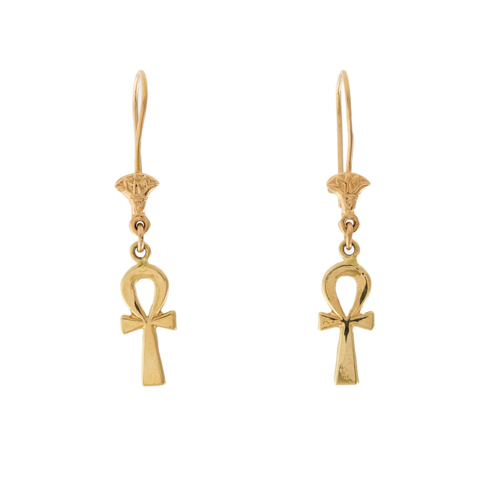 
                      
                        Classic 18k Gold Ankh Drop Earrings - Kingdom Jewelry
                      
                    