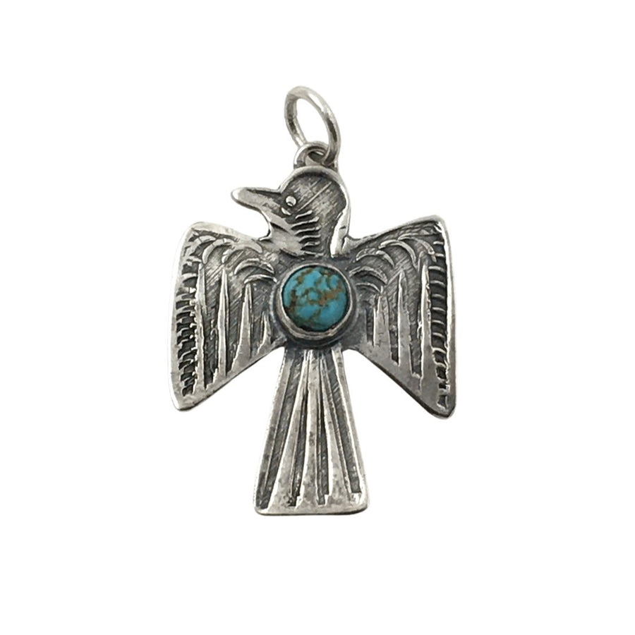 Classic 1940's Turquoise x Thunderbird Pendant (Reserved - Dirty Honey) - Kingdom Jewelry