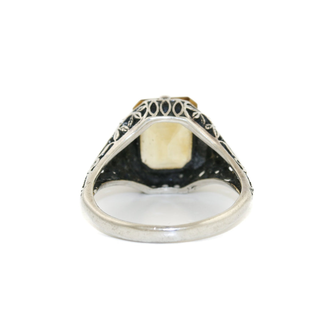 Classic 1970's Silver x Citrine Filigree Ring - Kingdom Jewelry